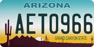 AZ license plate AET0966
