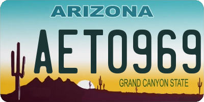 AZ license plate AET0969