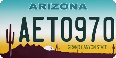 AZ license plate AET0970