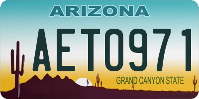 AZ license plate AET0971