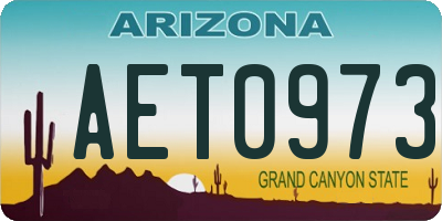 AZ license plate AET0973