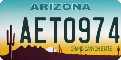 AZ license plate AET0974