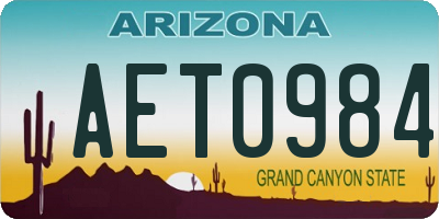 AZ license plate AET0984