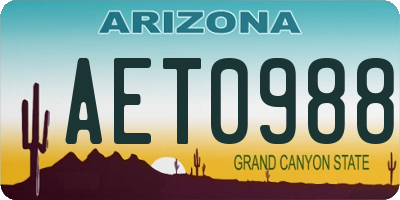 AZ license plate AET0988