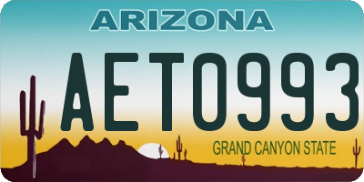 AZ license plate AET0993