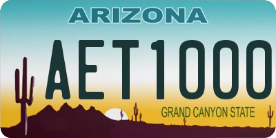 AZ license plate AET1000