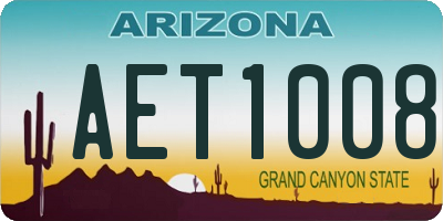 AZ license plate AET1008