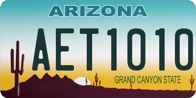 AZ license plate AET1010