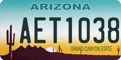 AZ license plate AET1038