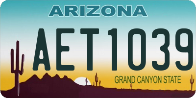 AZ license plate AET1039