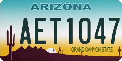 AZ license plate AET1047
