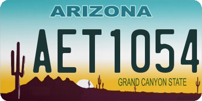 AZ license plate AET1054