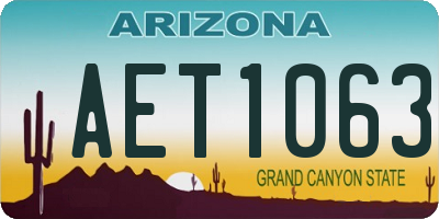 AZ license plate AET1063