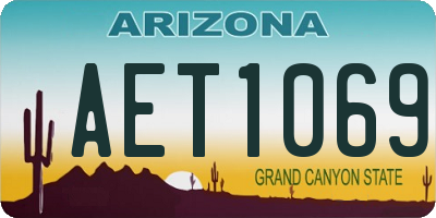 AZ license plate AET1069