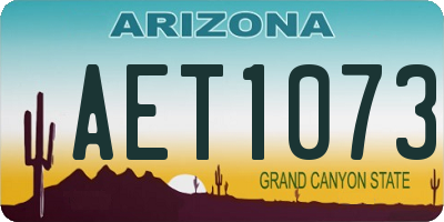 AZ license plate AET1073