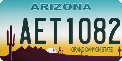 AZ license plate AET1082