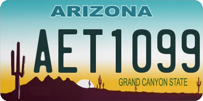 AZ license plate AET1099