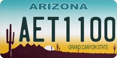 AZ license plate AET1100