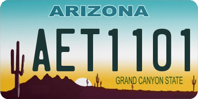 AZ license plate AET1101