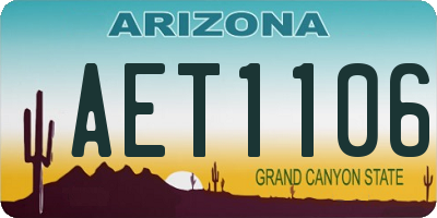 AZ license plate AET1106