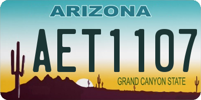 AZ license plate AET1107