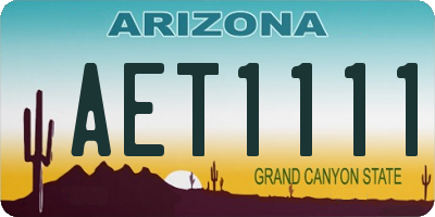 AZ license plate AET1111