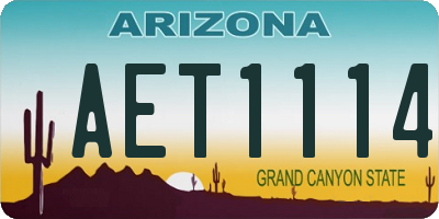 AZ license plate AET1114