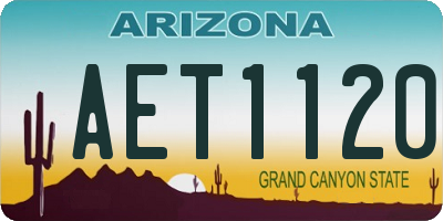 AZ license plate AET1120