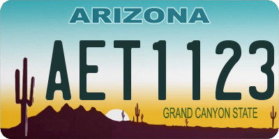 AZ license plate AET1123