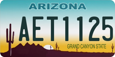 AZ license plate AET1125