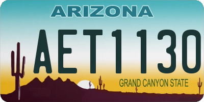 AZ license plate AET1130