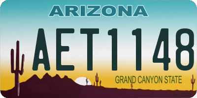 AZ license plate AET1148
