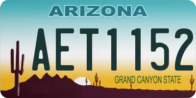 AZ license plate AET1152