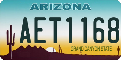 AZ license plate AET1168