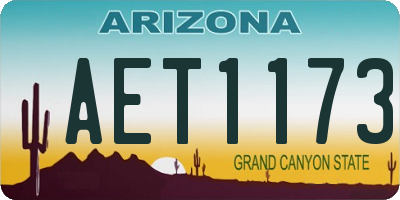 AZ license plate AET1173