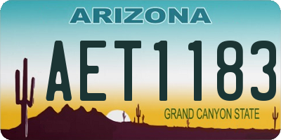 AZ license plate AET1183