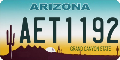 AZ license plate AET1192