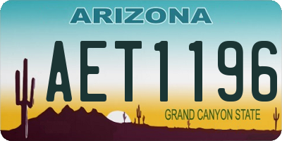 AZ license plate AET1196