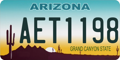 AZ license plate AET1198