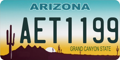AZ license plate AET1199