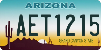 AZ license plate AET1215