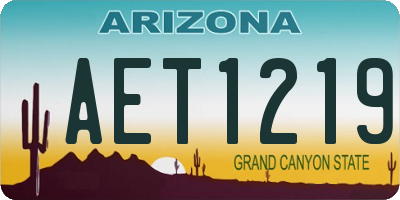 AZ license plate AET1219