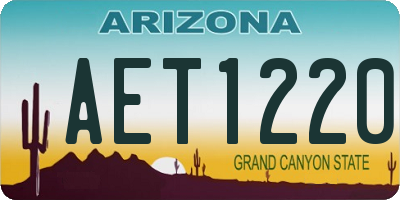 AZ license plate AET1220