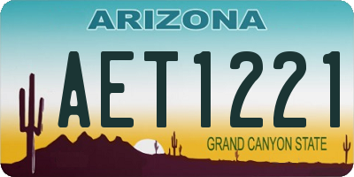 AZ license plate AET1221