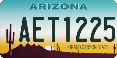 AZ license plate AET1225