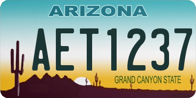 AZ license plate AET1237