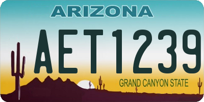 AZ license plate AET1239