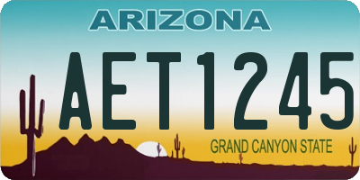 AZ license plate AET1245