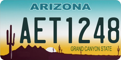 AZ license plate AET1248