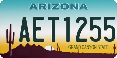 AZ license plate AET1255